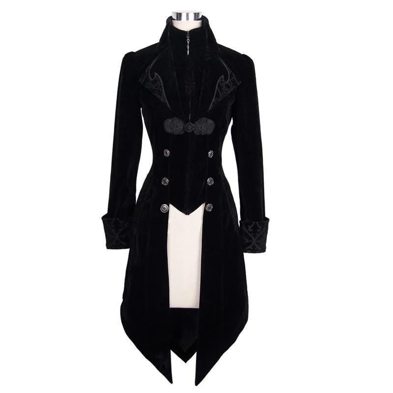 Women's Three Button Vintage Goth Coat