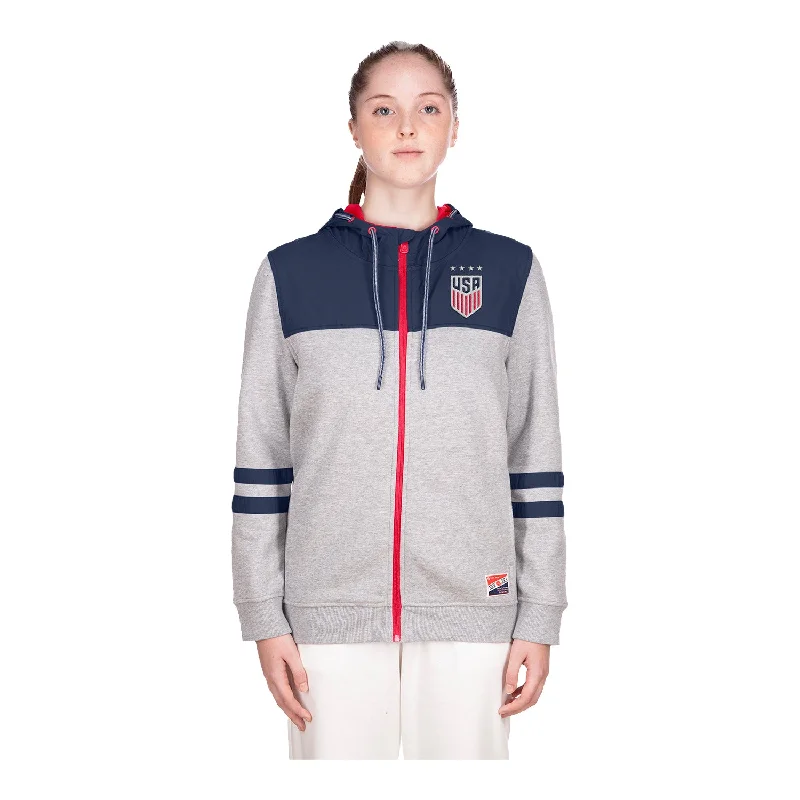 Women's New Era USWNT Full Zip Grey Jacket