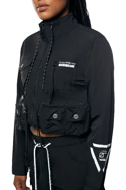 Utility Windbreaker Jacket - Black