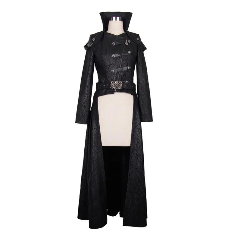 Women's Vintage Basque Style Coat with Detachable Skirt