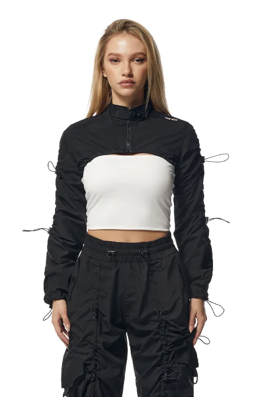 Windbreaker Multi Bungee Bolero Jacket - Black