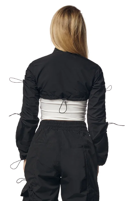 Windbreaker Multi Bungee Bolero Jacket - Black