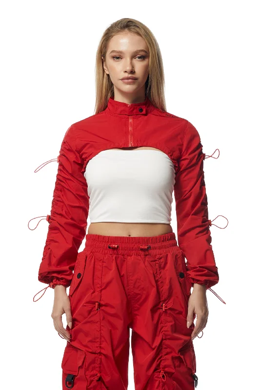 Windbreaker Multi Bungee Bolero Jacket - True Red