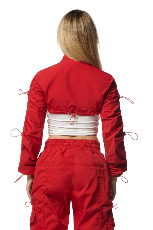 Windbreaker Multi Bungee Bolero Jacket - True Red