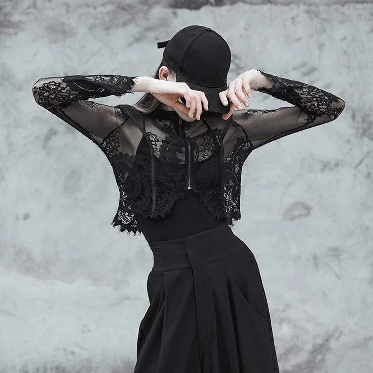 Women's Goth Floral Lace Short Jackets