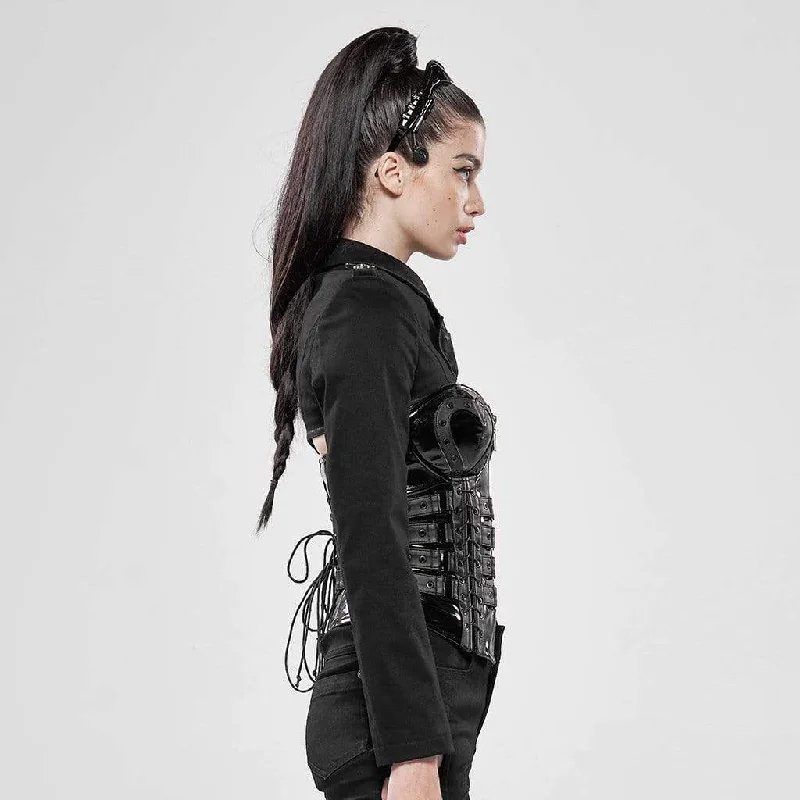 Women's Goth Turn-down collar Long Sleeved Short Jackets