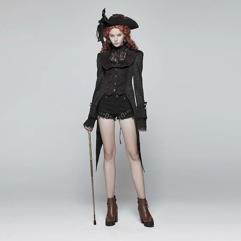 Women's Goth Vintage High-Low Tail Coat