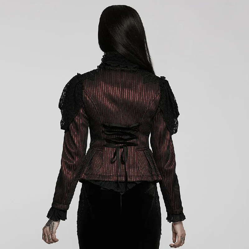 Women's Gothic Applique Pinstripes Slim Fitted Jacket