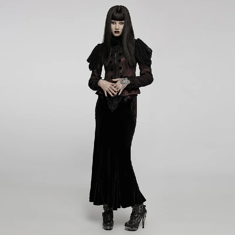 Women's Gothic Applique Pinstripes Slim Fitted Jacket