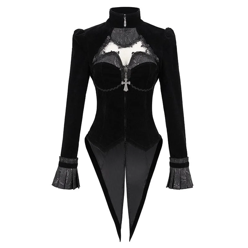 Women's Gothic Cutout Splice Swallow-tailed Jacket