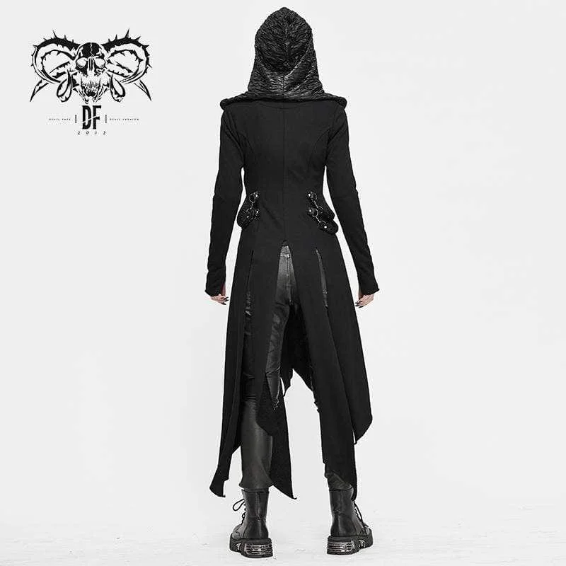 Women's Gothic Front Zip Long Jackets With Hood