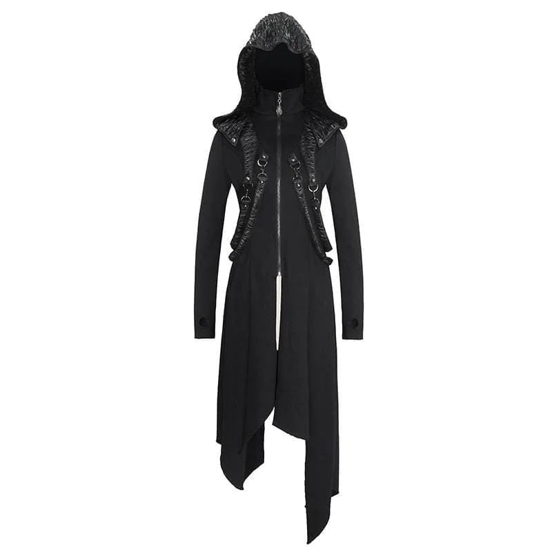 Women's Gothic Front Zip Long Jackets With Hood