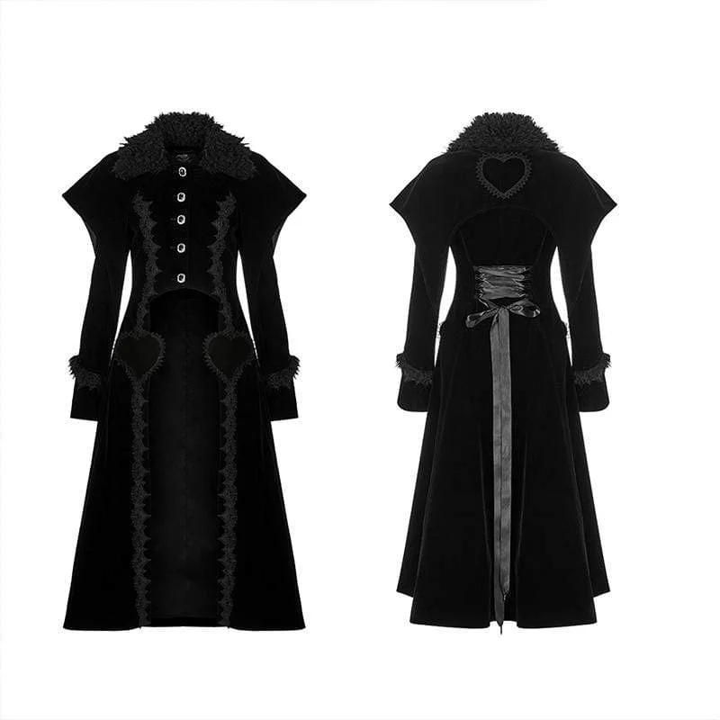 Women's Lolita Heart Patterns Lace-Up Overcoats