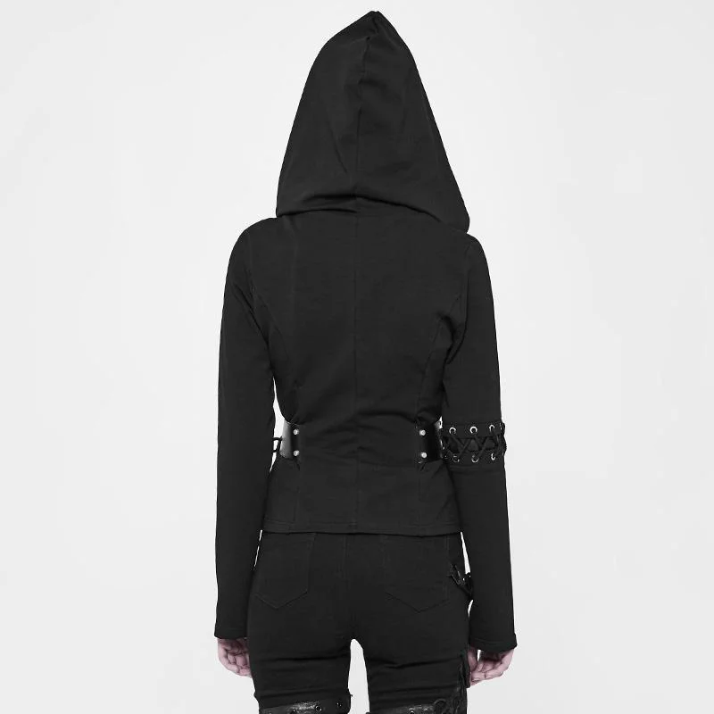 Women's Short Punk Jacket With Hood