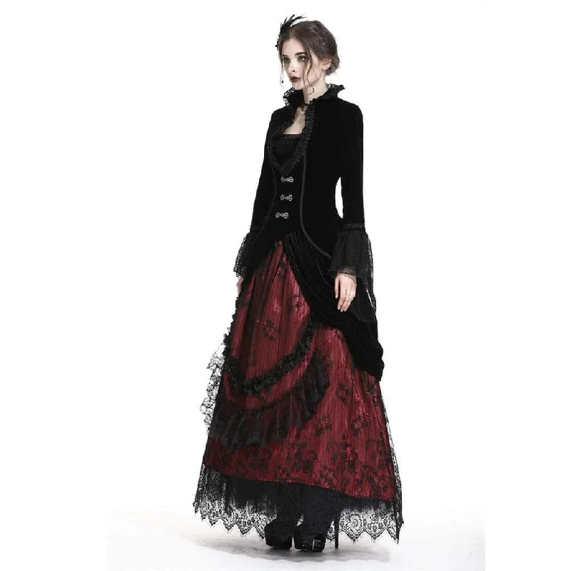 Women's Velour & Lace fitted Goth Jacket