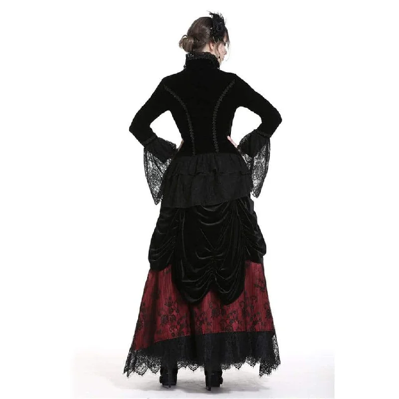 Women's Velour & Lace fitted Goth Jacket