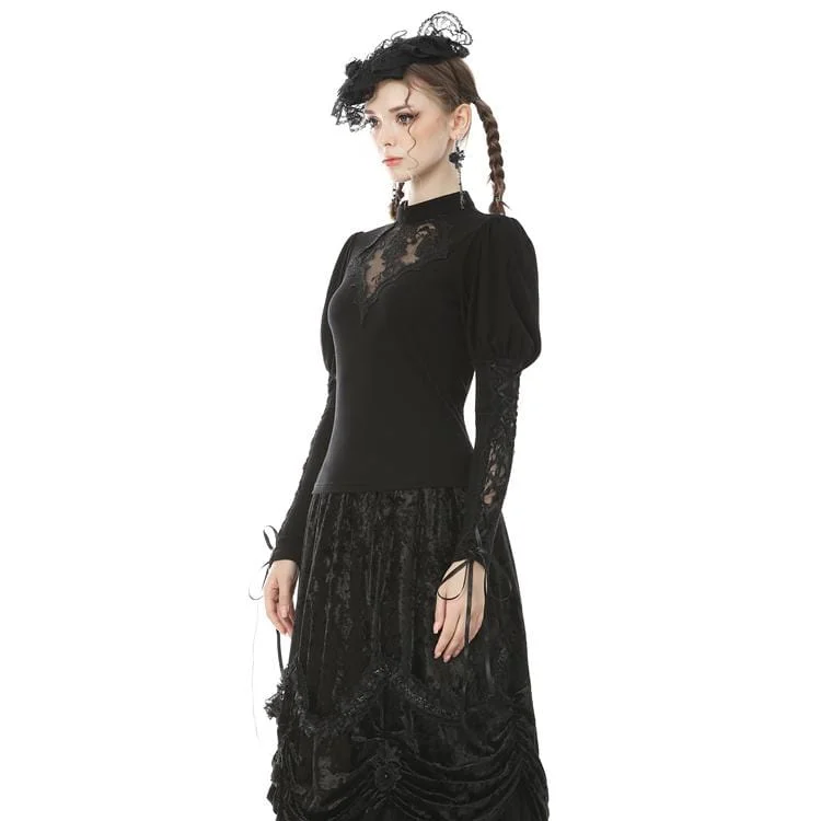 Women's Vintage Gothic Sheer Floral Lace Shirts