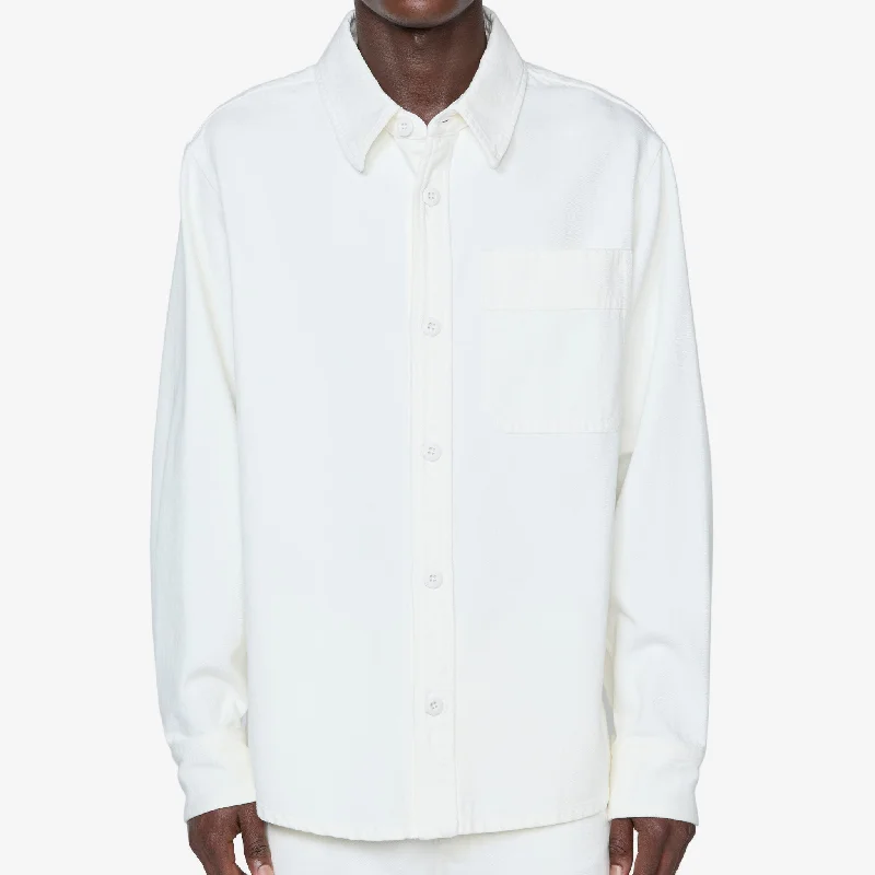 Basile Brodée Poitrine Overshirt Eggshell