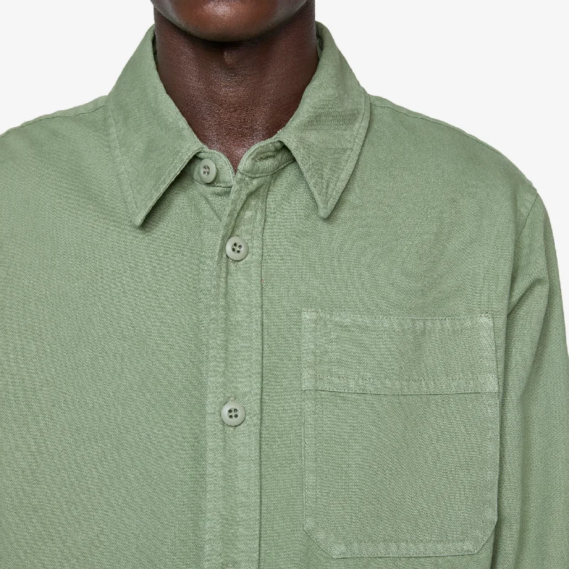 Basile Brodée Poitrine Overshirt Light Khaki