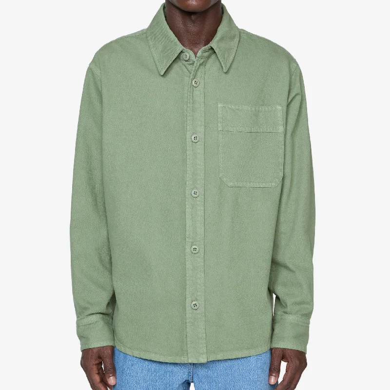 Basile Brodée Poitrine Overshirt Light Khaki