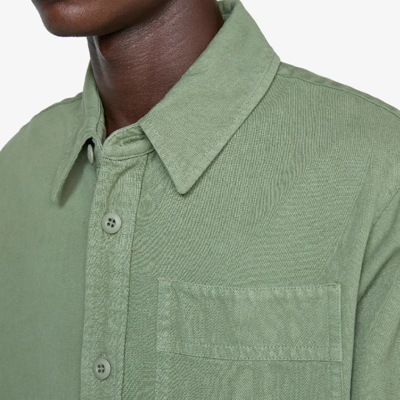 Basile Brodée Poitrine Overshirt Light Khaki