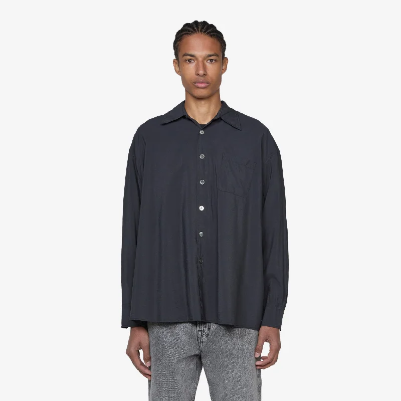 Borrowed Shirt Black Liquid Viscose