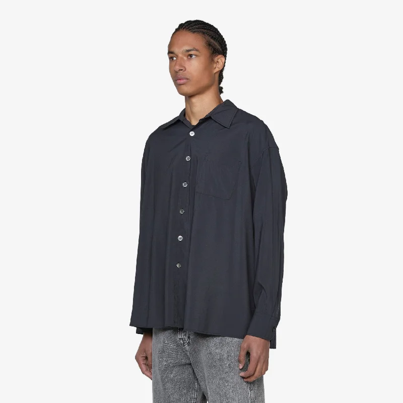 Borrowed Shirt Black Liquid Viscose