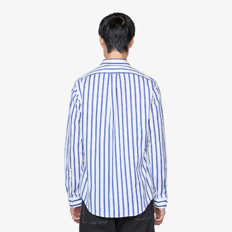 Classic Fit Striped Poplin Workshirt 6096 Blue | White