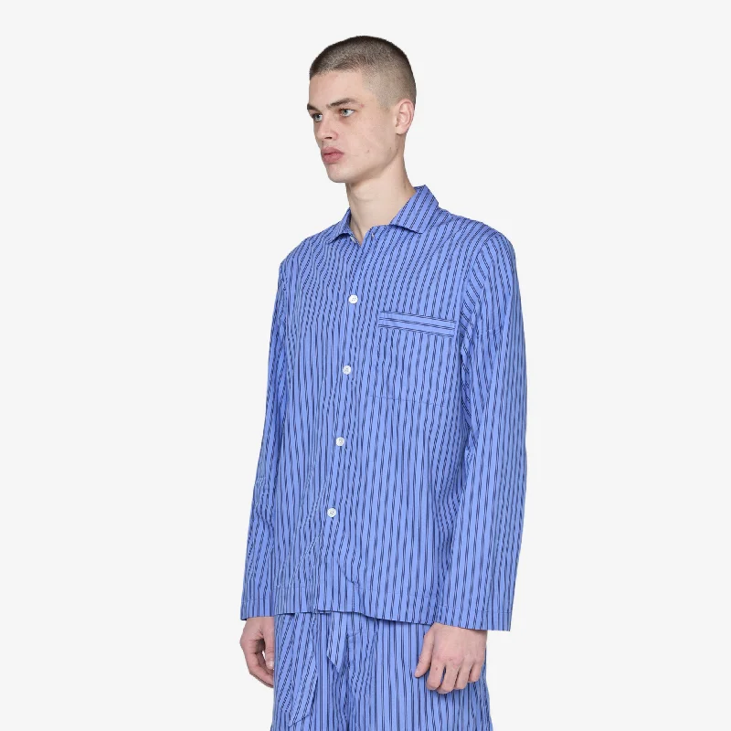 Cotton Poplin Pyjama Shirt Boro Stripes