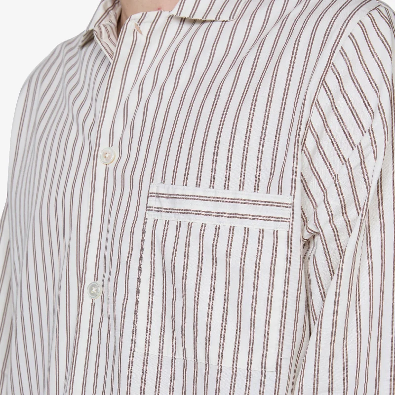 Cotton Poplin Pyjama Shirt Hopper Stripes