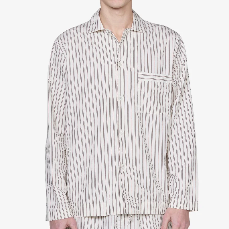 Cotton Poplin Pyjama Shirt Hopper Stripes