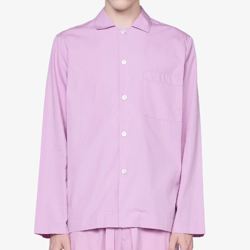 Cotton Poplin Pyjama Shirt Purple Pink