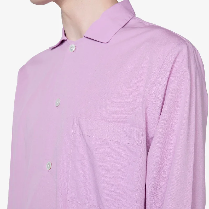 Cotton Poplin Pyjama Shirt Purple Pink