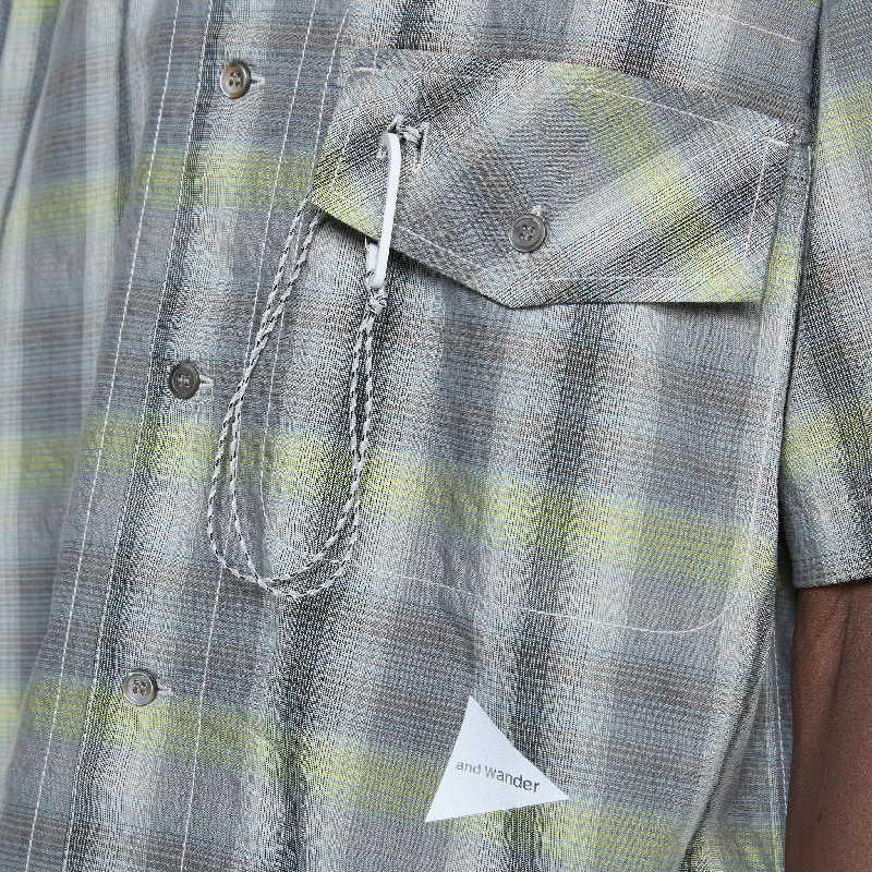 Dry Check Open Short Sleeve Shirt Gray