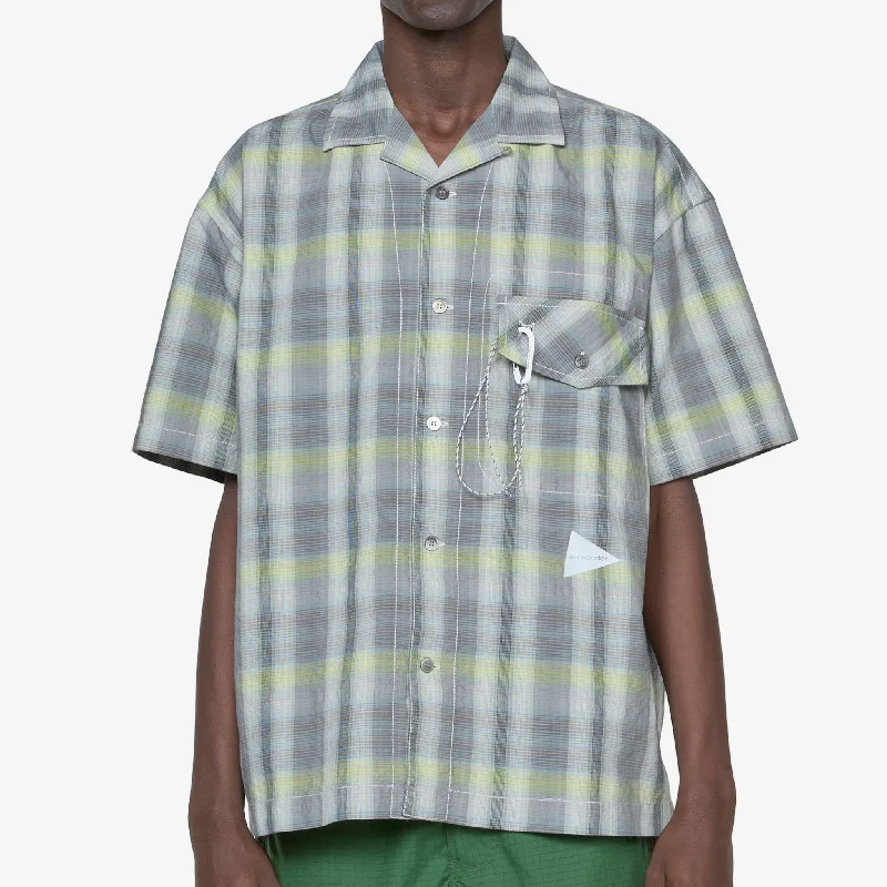 Dry Check Open Short Sleeve Shirt Gray