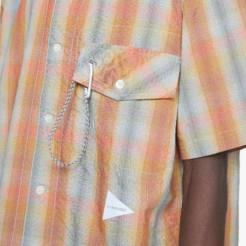 Dry Check Open Short Sleeve Shirt Orange