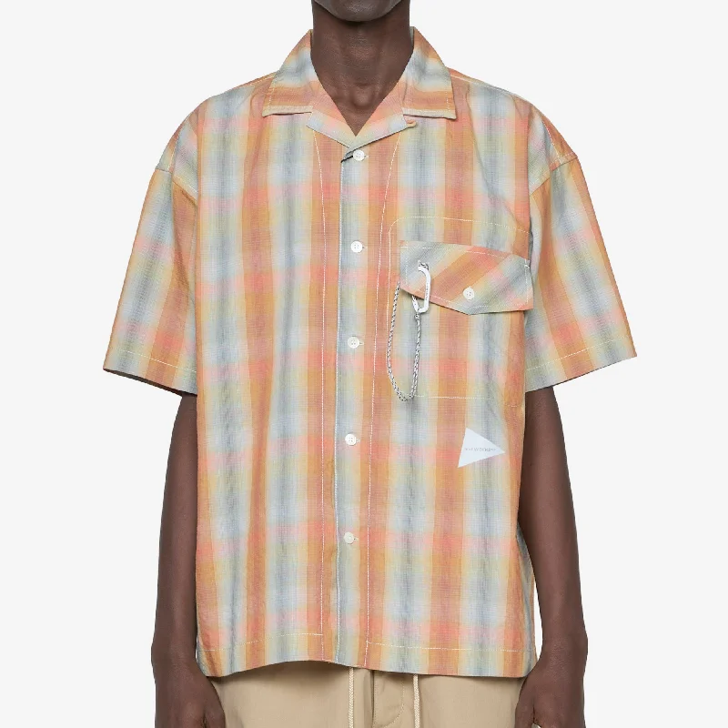 Dry Check Open Short Sleeve Shirt Orange