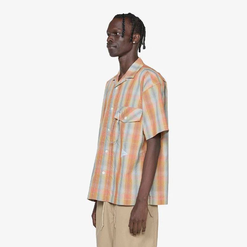 Dry Check Open Short Sleeve Shirt Orange