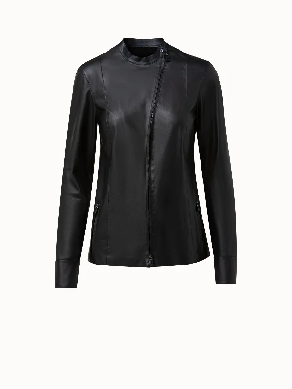 Lamb Nappa Leather Blouse Jacket