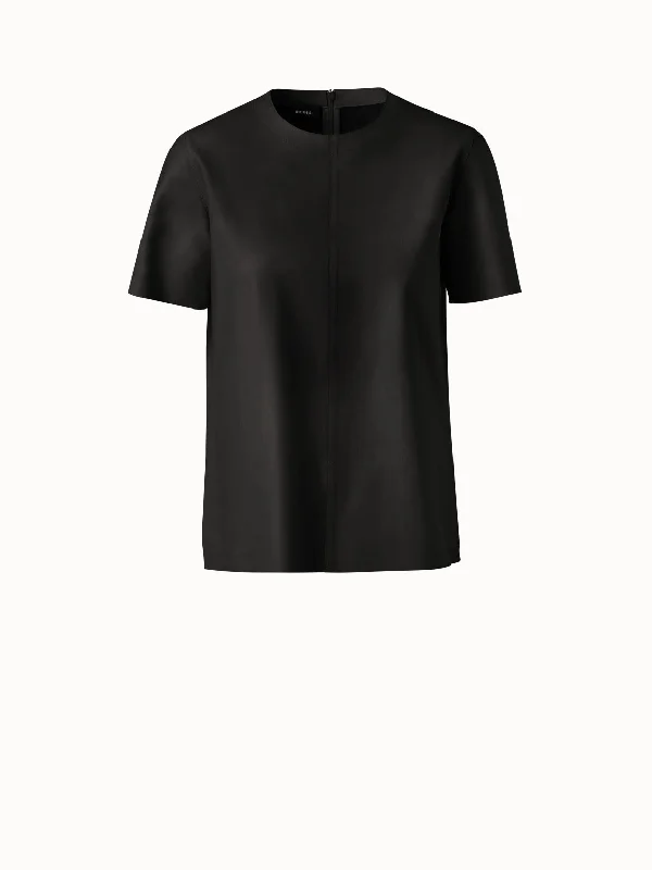 Lamb Nappa Leather T-Shirt Blouse