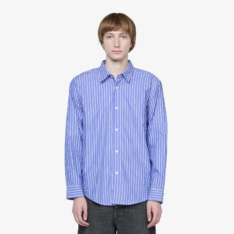 Logo Striped Shirt Blue