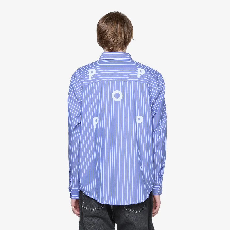 Logo Striped Shirt Blue