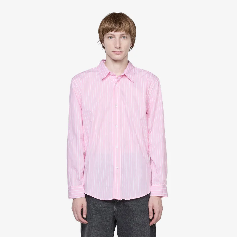 Logo Striped Shirt Pink