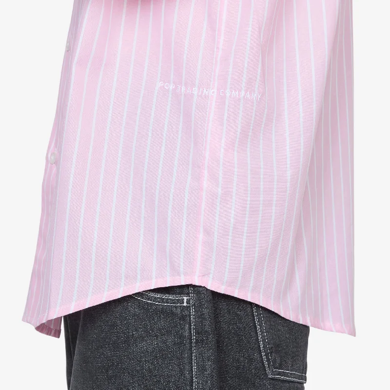 Logo Striped Shirt Pink