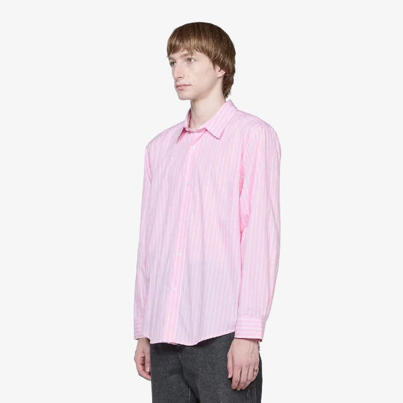 Logo Striped Shirt Pink