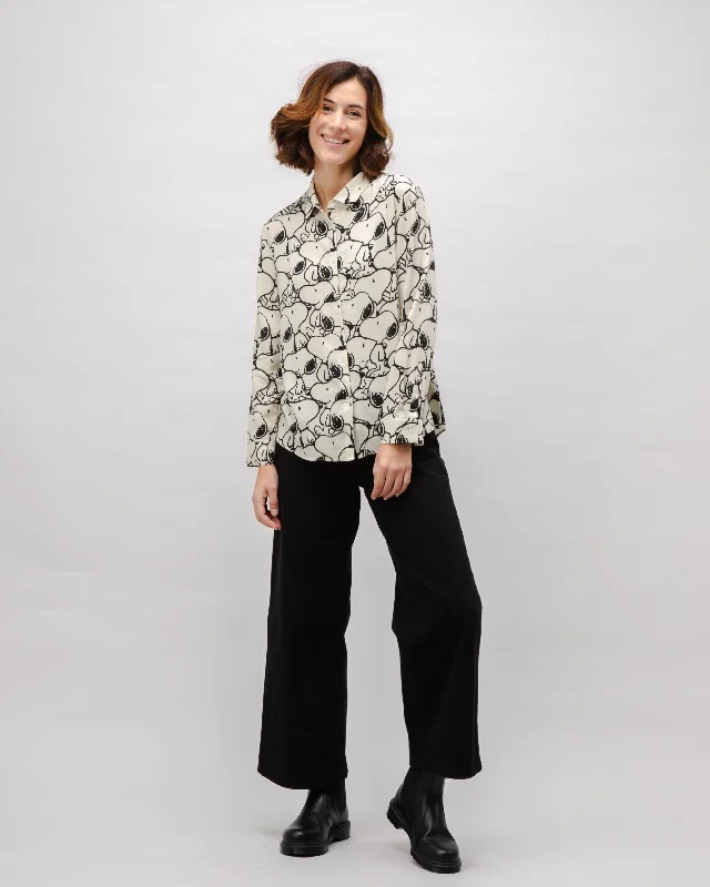 Peanuts B&W Viscose Blouse Ecru