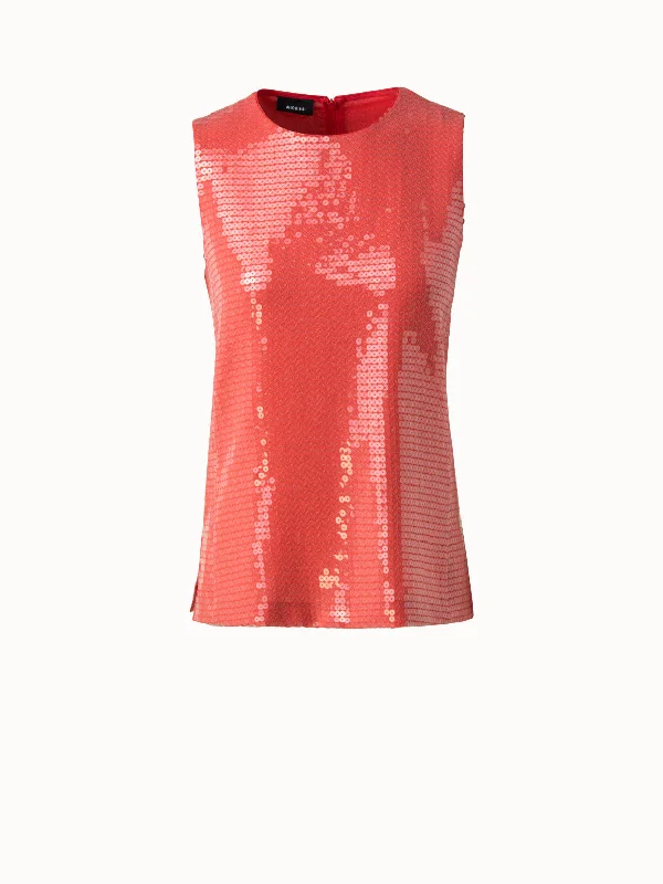 Sequins Sleeveless Blouse