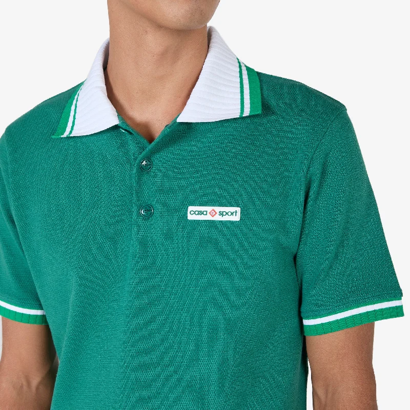 Textured Pique Polo Evergreen