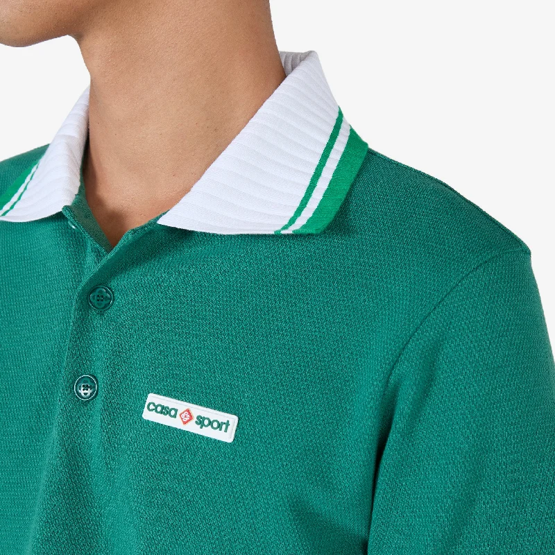 Textured Pique Polo Evergreen