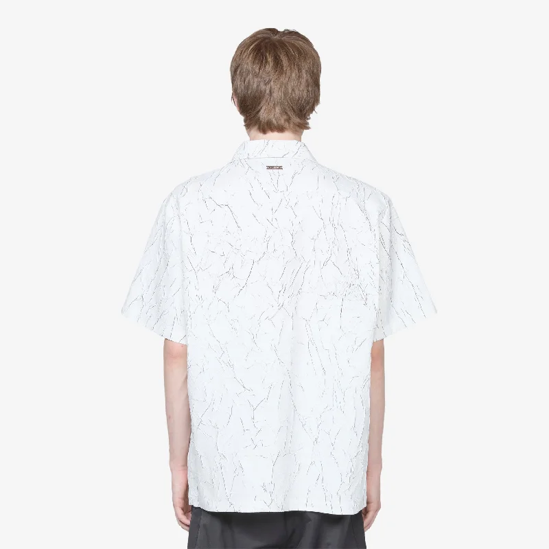 Wrinkle Bowling Short Sleeve Shirt White